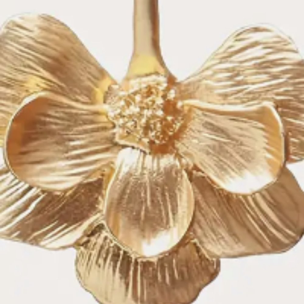 18k Gold Plated Flower Drop Earrings - Picture 5 of 6
